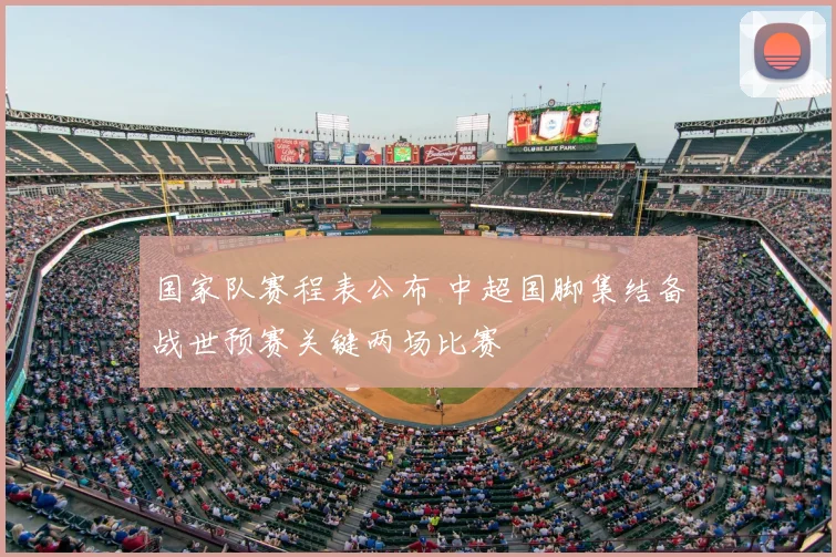 国家队赛程表公布 中超国脚集结备战世预赛关键两场比赛